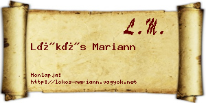 Lökös Mariann névjegykártya