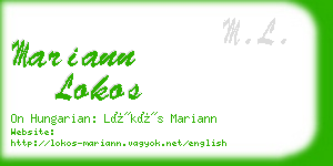 mariann lokos business card